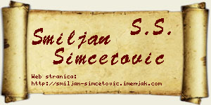 Smiljan Simčetović vizit kartica